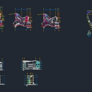 دانلود فایل اتوکد نقشه های یک نمونه دانشکده معماری با طرح پلان منحنی