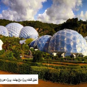 در این فایل گلخانه پروژه باغ بهشت یا پروژه عدن (Eden Project) واقع در انگلستان  مورد تحلیل قرار گرفته است. این فایل در قالب پاورپوینت ودارای 22 اسلاید قابل ویرایش برای رشته معماری تهیه شده است.