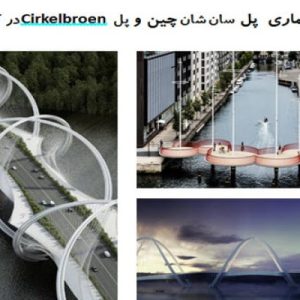 در این فایل دو نمونه موردی پل با نام های " پل سان شان چین و پل Cirkelbroen در کپنهاگ" مورد تحلیل قرار گرفته است. این فایل در قالب پاورپوینت ودارای 29 اسلاید می باشد. این فایل برای رشته معماری تهیه شده است.